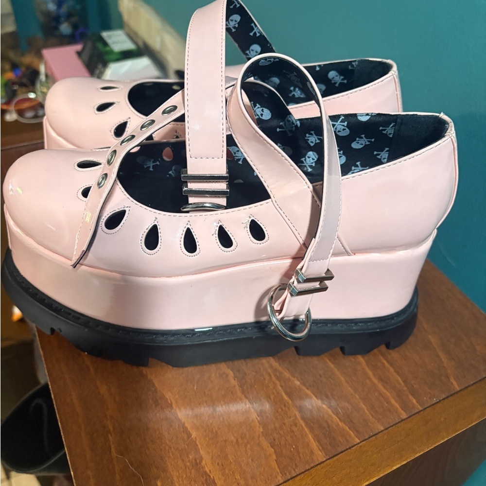 Lamoda Evermore Pink Platform Maryjanes Sz 6-6.5 - Picture 5 of 7